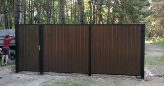 Купить распашные ворота из профнастила Черемхово, цена от 2695 руб.
